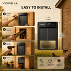 Vorell CoopGuard Essential kit four-step installation and door dimensions