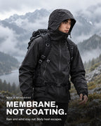 Black | Membrane, not coating: rain and wind stay out, body heat escapes