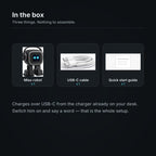 What is in the box: the Miso robot, a USB-C cable and a quick start guide
