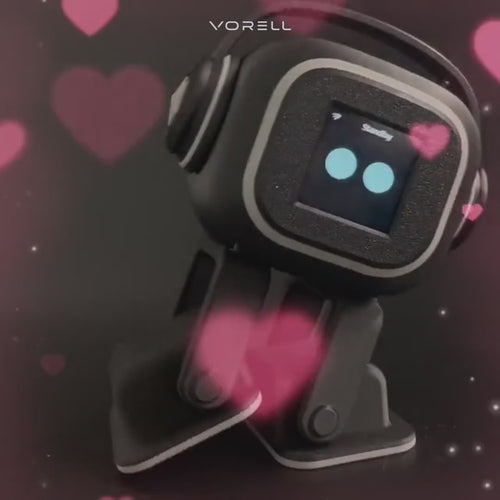 Miso AI desk companion robot walks on two legs, then its colour screen face changes expressions