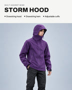 Purple | Storm hood, drawstring hem and adjustable cuffs